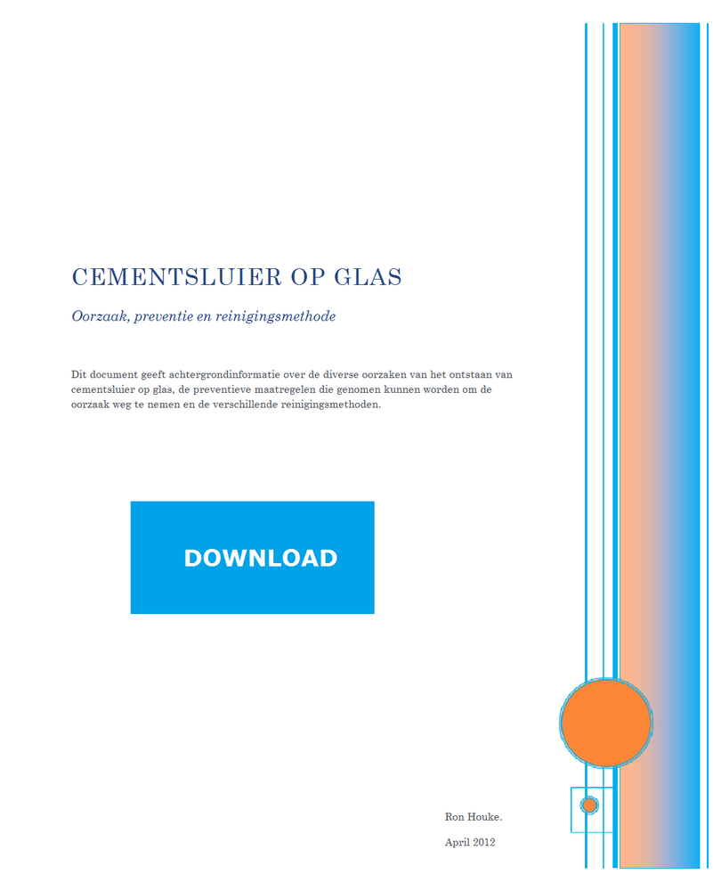 Document: Cementsluier op glas